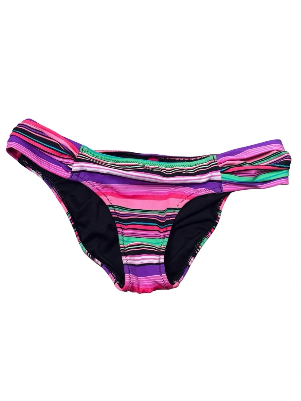 Victoria's Secret Multicolor Pink Purple Striped Bikini Set Top Small Bottom XS - Picture 5 of 10